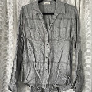 Thread and Supply plaid gray button down